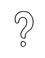Cartoon question mark symbol. Vector hand drawn doodle illustration