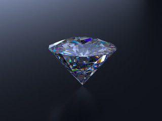 dark scene 3d rendering diamond