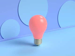 pink lamp blue background 3d render