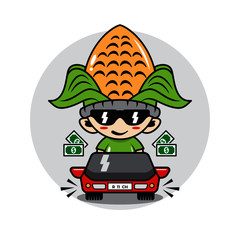 Corn mascot cute character activity illustration vector