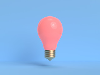 pink lamp blue background 3d render