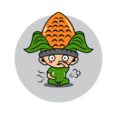 Corn mascot cute character activity illustration vector