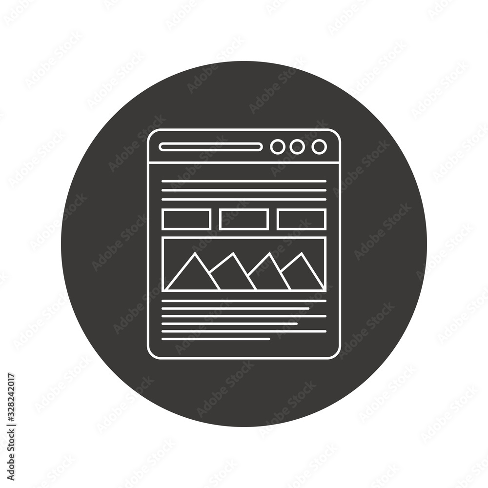 Poster browser window vector icon