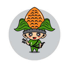 Corn mascot cute character activity illustration vector