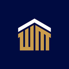 Initial Letters WM House Logo Design
