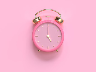 pink gold clock/alarm 3d rendering