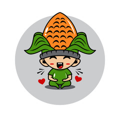 Corn mascot cute character activity illustration vector