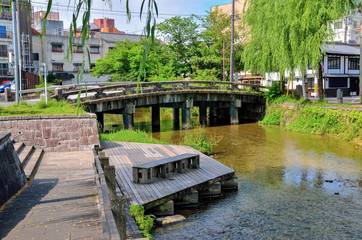 京都の白川と古門前橋　