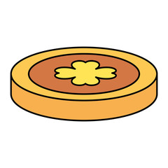 coin with clover isolated icon vector illustration design