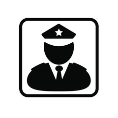 police man icon on white background - obrazy, fototapety, plakaty