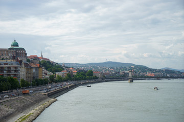 Fototapeta na wymiar cityscape view of Danube river with beautiful sky in Budapest