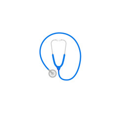 Professional medical stethoscope doctor tool isolated on a white background. Vector illustration icon