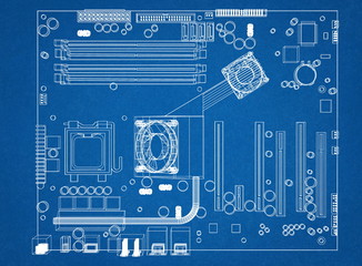 Computer Motherboard blueprint