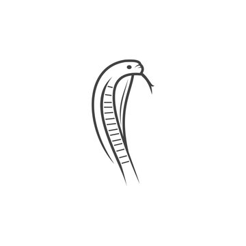 Snake logo design template, animal icon illustration