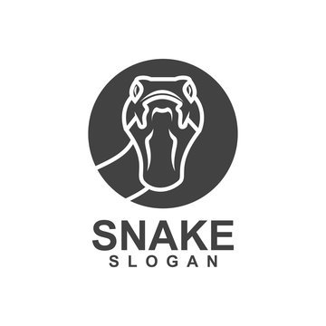 Snake logo design template, animal icon illustration