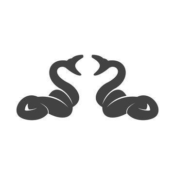 Snake logo design template, animal icon illustration