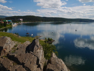 lake and mountains