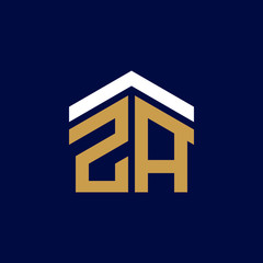 Initial Letters ZA House Logo Design