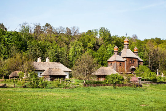 Rural farmstead. Pirogovo. National Museum of folk architecture and life of Ukraine