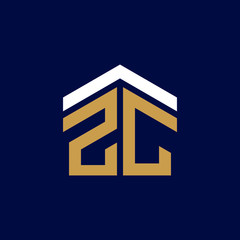 Initial Letters ZC House Logo Design