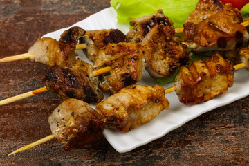 Tasty pork skewer