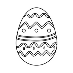 cute egg easter decorated with gemetric lines vector illustration design