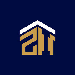 Initial Letters ZI House Logo Design