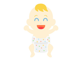 白人の赤ちゃんのイラスト