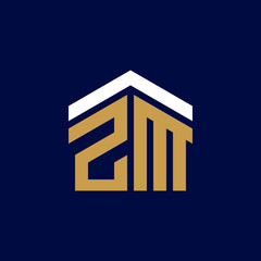 Initial Letters ZM House Logo Design