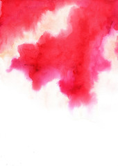Abstract Cherry red and pink watercolor background for decoration on Valentine's day and wedding events.