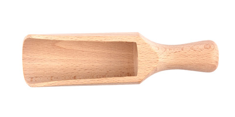 wooden scoop isolated on a white background