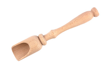 wooden scoop isolated on a white background