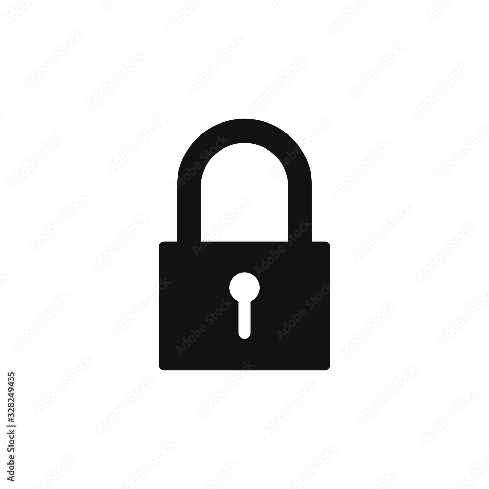 Poster lock icon symbol with keyhole. padlock sign. security access logo. vector illustration image. black 