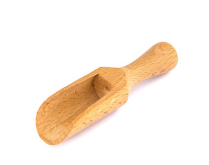 wooden scoop isolated on a white background