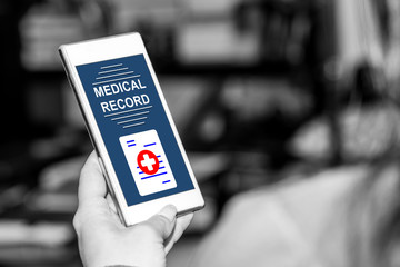 Medical record concept on a smartphone