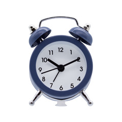 Classic alarm clock isolated on white background.