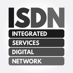ISDN - Integrated Services Digital Network acronym, technology concept background