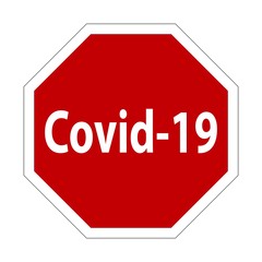 New coronavirus illustration, COVID-2019, No, stop sign icon vector ESP10, red warning isolated on white