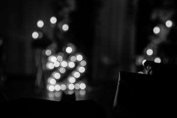 Happy 22 years old celebration. Blury - no focus. Interior decoration for a birthday.