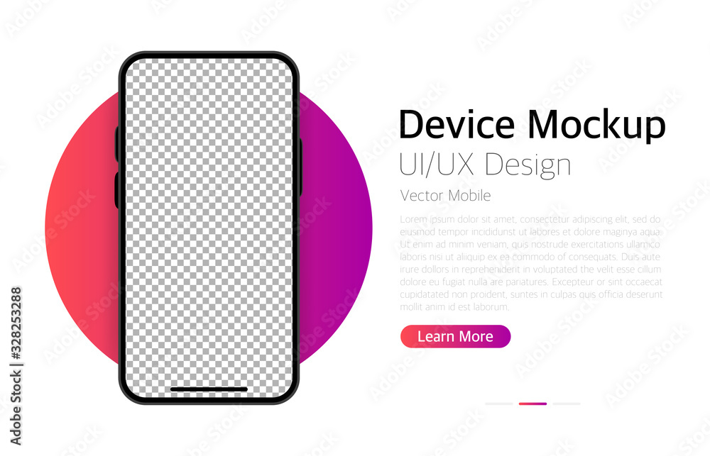 Poster smartphone blank screen. modern design. device mockup. ui and ux design interface. vector