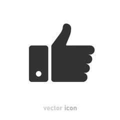 Like icons on white background. Thumbs up. Vector illustration