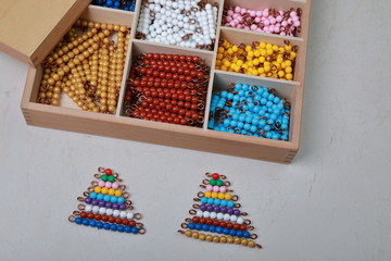 stairs made of colored beads