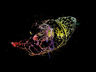 3d render image of a melting liquid color explosion.