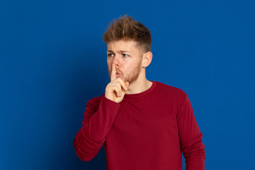 Attractive young guy with a red T-shirt