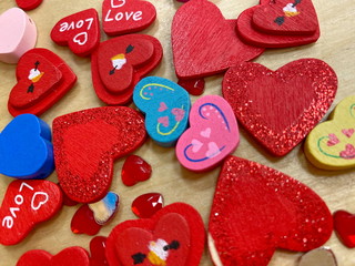 various hearts to the touch and shape
