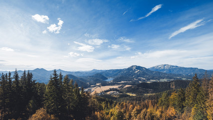 Blick von der Mariazeller Bürgeralpe ins Tal, Österreich