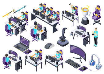 Cybersport Isometric Recolor Icon Set © Macrovector