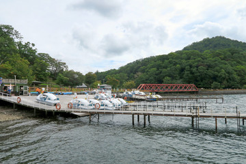 Fototapeta premium 支笏湖 ボート乗り場