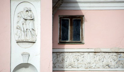 Ancient bas-reliefs at the Ostankino estate in Moscow
