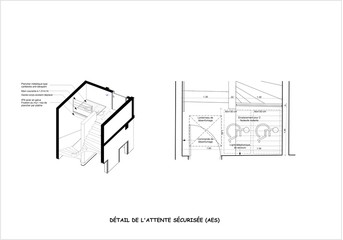 Obraz premium Création d'une attente sécurisée dans bâtiment public (AES)